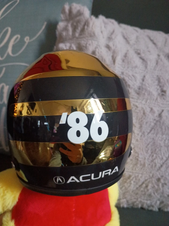 Gold and Black Collector's Racing Helmet Acura Grand Prix Of Long Beach Type S  - Image 3 of 4
