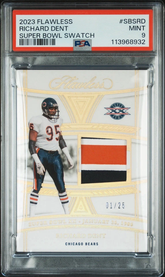 Richard Dent PSA 9 как новый BOOKEND 01/25 2023 безупречный Super Bowl образец - Изображение 2 из 4