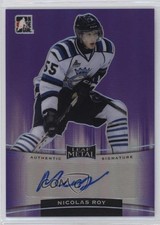 2014-15 ITG Leaf Metal Purple Prismatic 3/15 Nicolas Roy #BA-NR2 Auto 19n6
