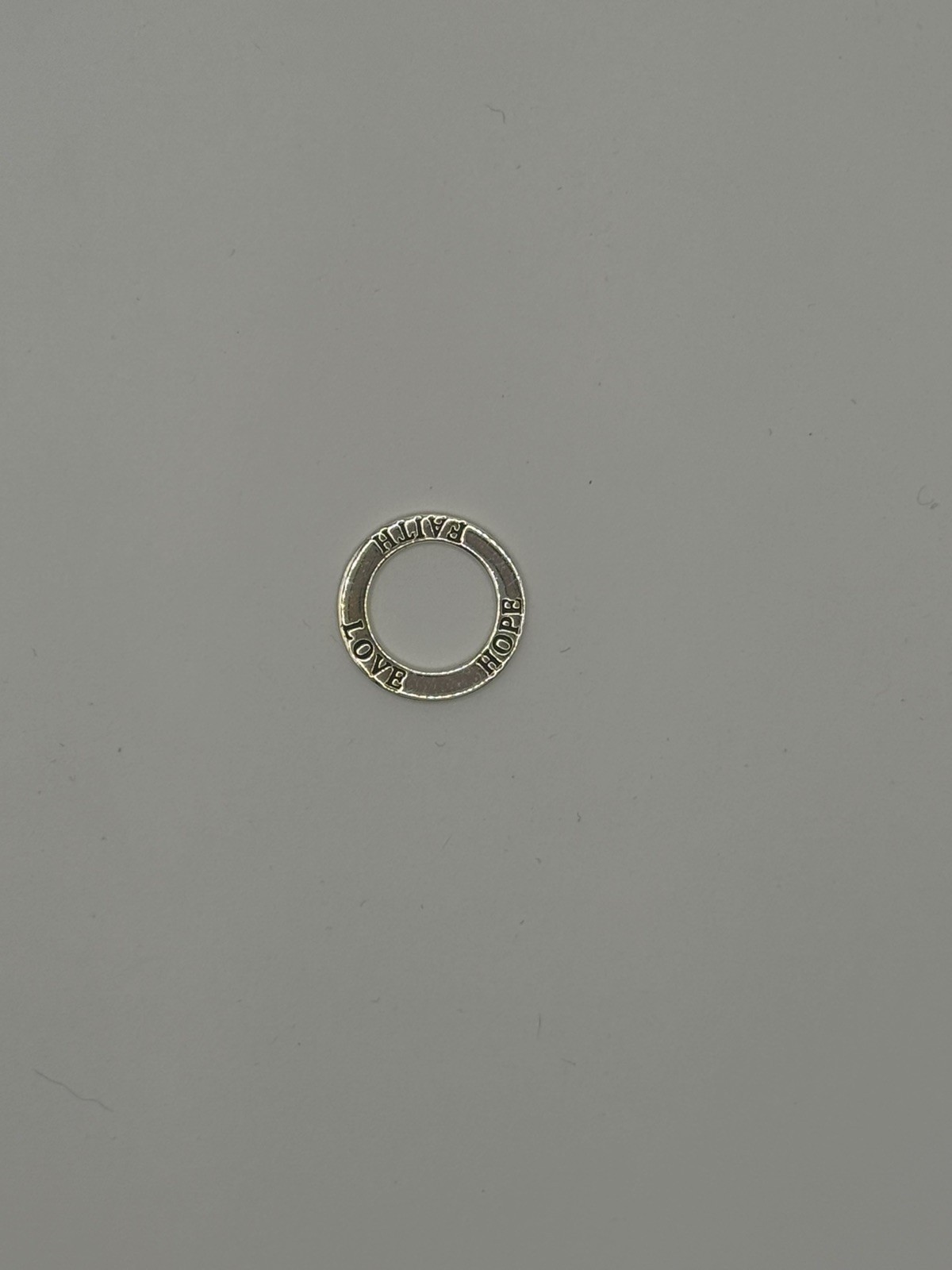 Open Circle Hope Affirmation 925 Solid Sterling S… - image 1