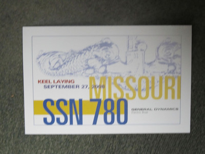 USS   MISSOURI  SSN 780   KEEL LAYING   SUBMARINE    Program  2008   Navy