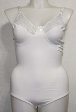 50c style 0342 briefer /teddy bra body suit cotton-spandex white with lace 27035