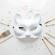 White Canine Mask Lightweight Blank Canine Mask Reusable for Cosplay,