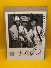 Vintage TLC 8x10 Signed Photo 3 Autographs T-Box Left Eye Chilli R&B Rap RARE