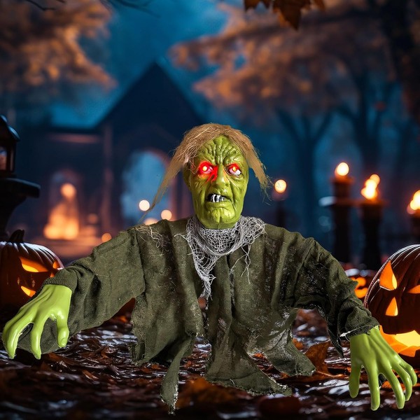Halloween Deko Zombie Groundbreaker Leuchtend Mit Gruseligem Sound FüR Garten-image