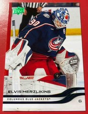 2025-26 Upper Deck Series 2 Holiday Elvis Merzlikins #298 Blue Jackets