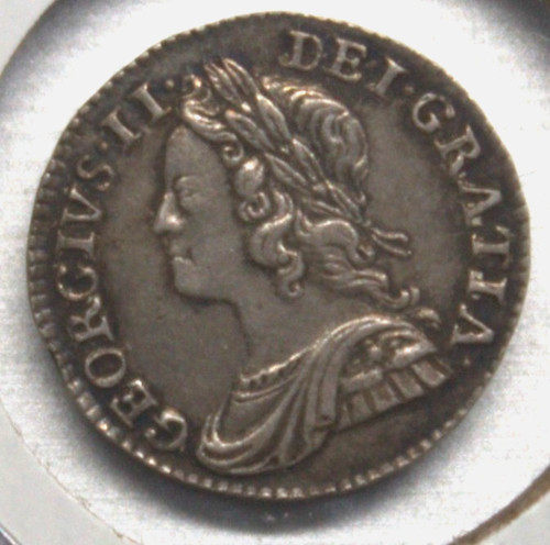 GREAT BRITAIN 1743 GEORGE II SILVER TWOPENCE High Grade - 95