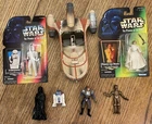 vintage Star Wars lot of sealed and loose figures and Land Speeder R2-D2 C-3PO +