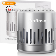 Anfinso Refrigerator Deodorizer Fridge 1 Count (Pack of 1), Stainless Steel