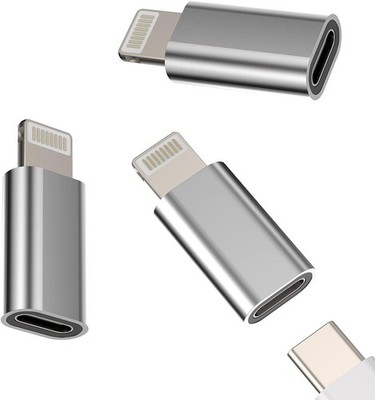 USB C Female to Lightning Male Adapter 3 Pack, Apple MFi Certified, Compatible w