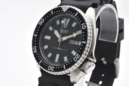 [Exc+5] Vintage Seiko Diver's 6309-729A Black Automatic Men's Watch From JAPAN