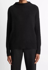 Vince 425 Plush Cashmere Funnel Neck Sweater in Black Large