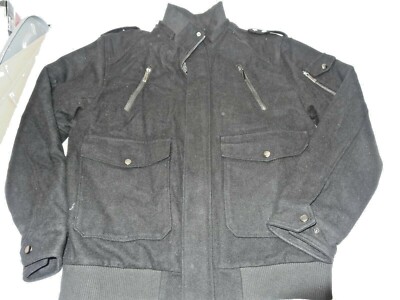Domini International Mens Jacket BLACK Size L Wool    NWOT
