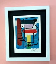 JOAN MIRO  + BEAUTIFUL 1962 SIGNED PRINT "SEATED WOMAN" + FRAMED + BUY IT NOW!!