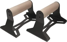 Wood Push up Bars with Ergonomical Handle. Portable