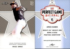 ARIES SAMEK 2020 LEAF PERFECT GAME NATIONAL SHOWCASE ROOKIE CARD #106