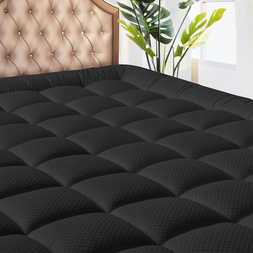 King Size Mattress Pad - Cooling Breathable Mattress Topper, Quilted Fitted Matt