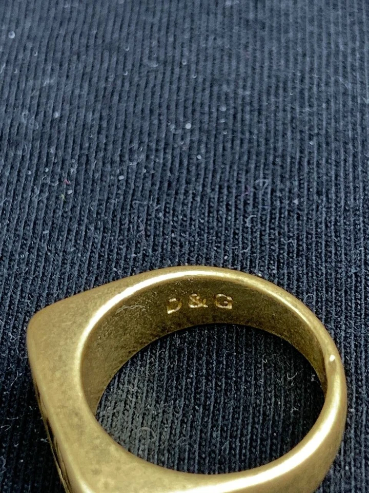 Dolce & Gabbana Gold DG Logo Band Ring - Image 4 of 4