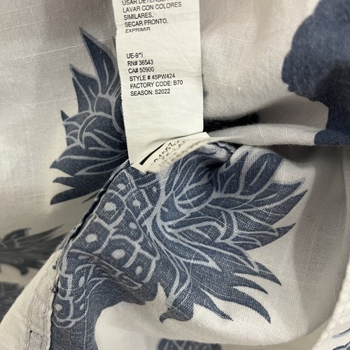 Izod Saltwater Shirt Mens XXL White Pineapple Print Button Front Short Sleeve - Picture 9 of 10