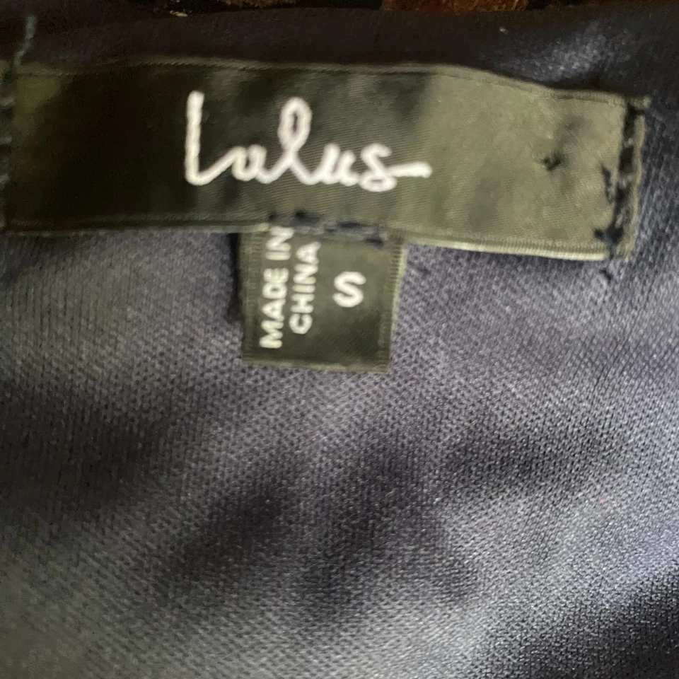 Lulu's Stunning Feeling Blue Velvet Floral Chiffon Burnout Mini Dress Fairy Boho - Image 4 of 4