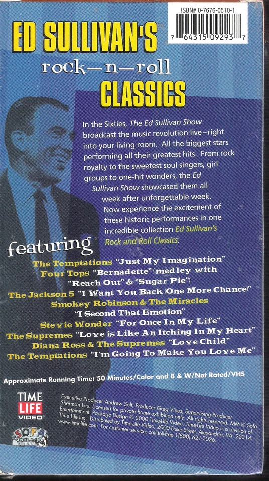 Ed Sullivan's Rock-n-Roll Classics (2000) VHS Time Life Video -Motor City Magic - Image 2 of 2