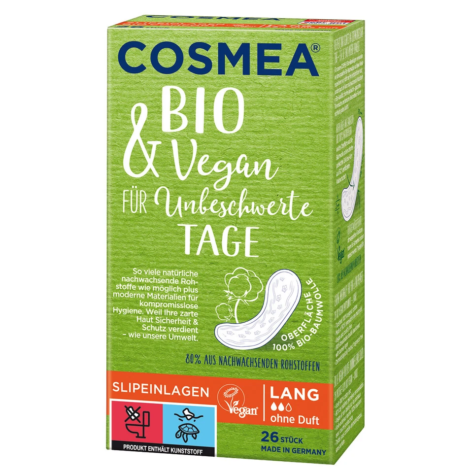 INTIMHYGIENE Pelz Cosmea Slipeinlag. Vegan Lang 26 Stk