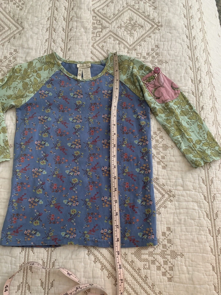 Mini Boden Matilda Jane Top Niña Blusa Azul Verde Talla 8 Foto 2 de 4