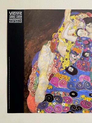 GUSTAV KLIMT RARE 1986 LITHOGRAPH PRINT PARIS EXHIBITION POSTER