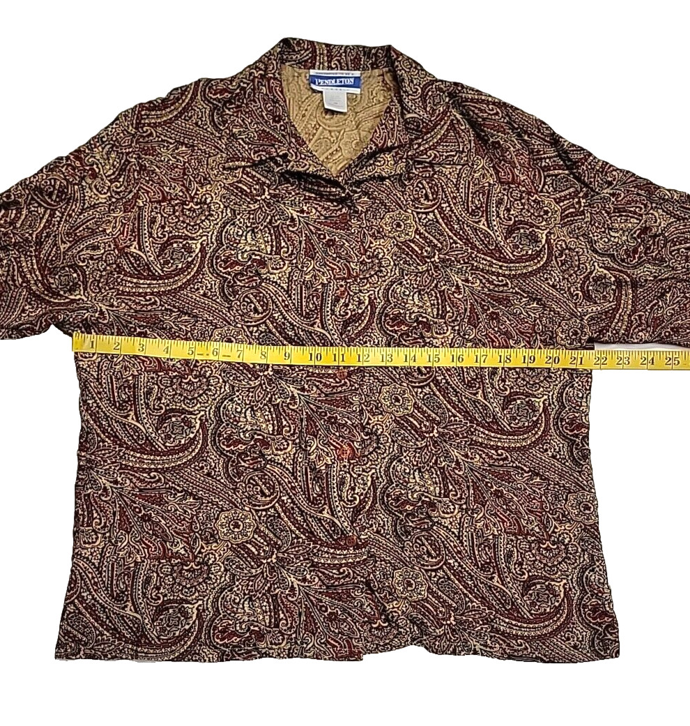 Pendleton Pasiley Pattern Brown Long-Sleeve Butto… - image 3
