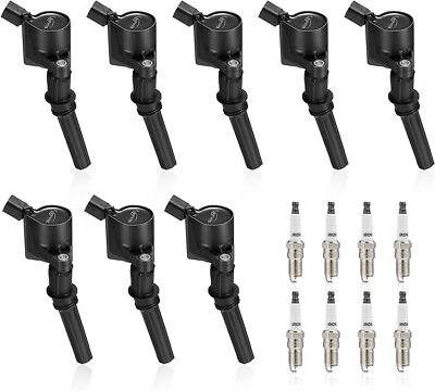 8PCS Ignition Coil Pack and Iridium Spark Plug For Ford F-150 4.6L 5.4L V8 DG508