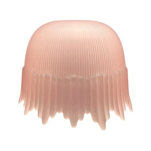Glass Lamp Shade Light Pink Frosted Icicle Style Vintage Art Deco Tiny Flaw