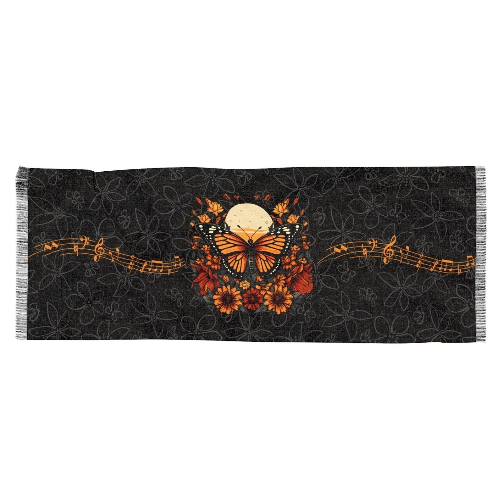 Monarch Butterfly Scarf, 27" x 73"
Opens in a new window or tab