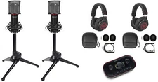 Focusrite Vocaster Two Person Podcasting Studio Interface+Headphones+Mics+Stands