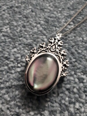 Kette shopdixi Shop Dixi schwarze perle silber ''Remember Me Gothic Black Pearl''