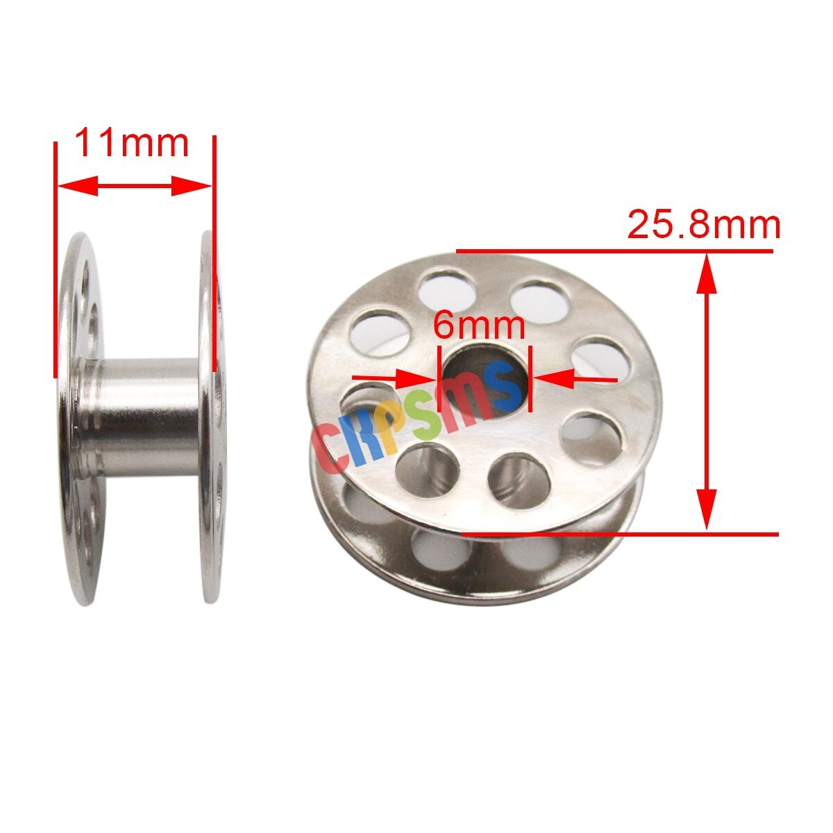 50pcs M‑Size Large Metal Bobbins for JUKI DNU-1541, DU-1181, Consew 205RB, 206RB