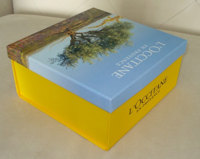 L'OCCITANE EN PROVENCE EMPTY GIFT BOX 8" x 8" x 4" WITH WRAPPING