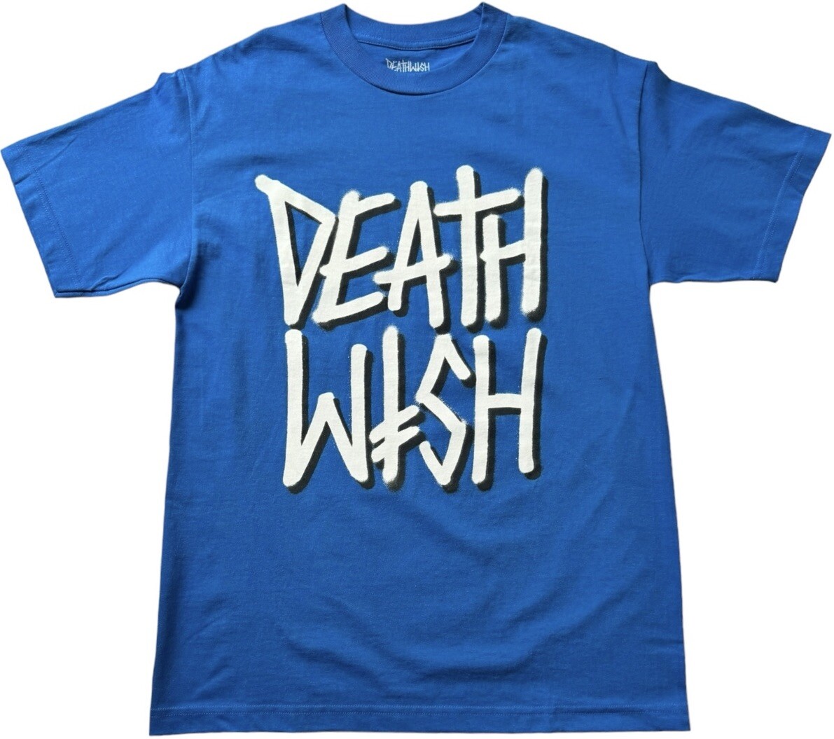 Death Wish Skateboards Shirt Mens Medium Blue Graphic Casual