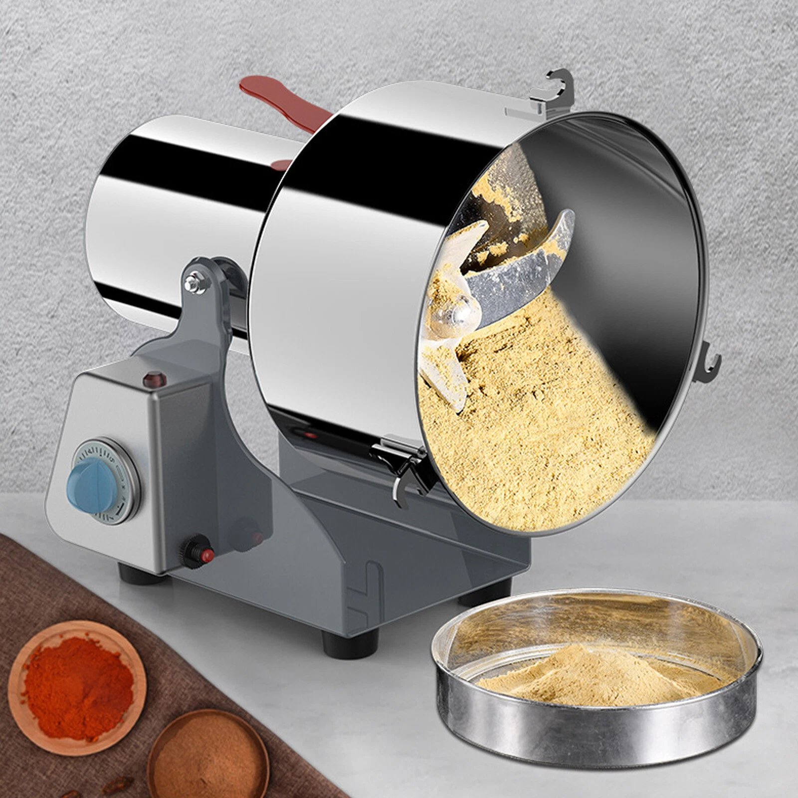 2000g Commercial Spice Grinder Electric Grain Mill Dry Dehydrated Food Grinder