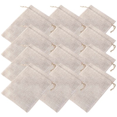  12 Pcs Taschen Dime Baumwoll-und Leinen Kordel Wiederverwendbare Stoffbeutel