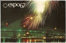 Fireworks Across Dolphin Lake, Expo '67 Montreal Canada Postcard