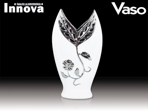 Vaso da fiori moderno in ceramica bianca con sottovaso per piante da interno ed esterno, diametro 14,5 cm