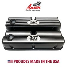 Ford 347 Stroker Tall 351 Windsor Valve Covers - Narrow Fin Black - Ansen Usa Ford 347 Stroker Tall 351 Windsor Valve Covers - Narrow Fin Black - Ansen Usa