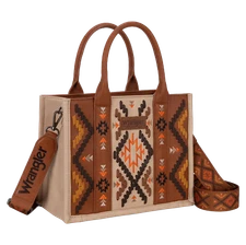 Wrangler Ladies Aztec Embroidered Brown Western Crossbody Bag WG2214-8120BR
