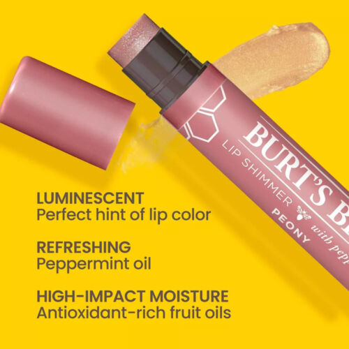 Brillo de labios con aceite de menta Burt's Bees 6 piezas ~ PEONÍA ~ 0,09 OZ CADA UNO ~ NUEVO - Imagen 3 de 4