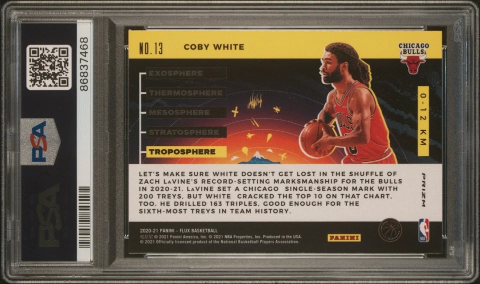 2020-21 PANINI FLUX ATMOSPHERE #13 COBY WHITE TROPOSPHERE PSA 10 💎💎💎💎 - Image 2 of 2