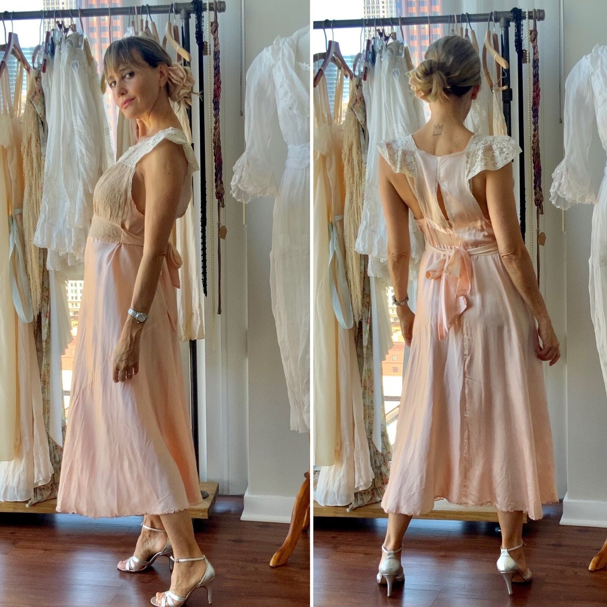 ワンピース 1930s Silk Crepe Lingerie Dress Size M~L 1930s Silk Crepe Lingerie Dress Size M~L - メルカリ
