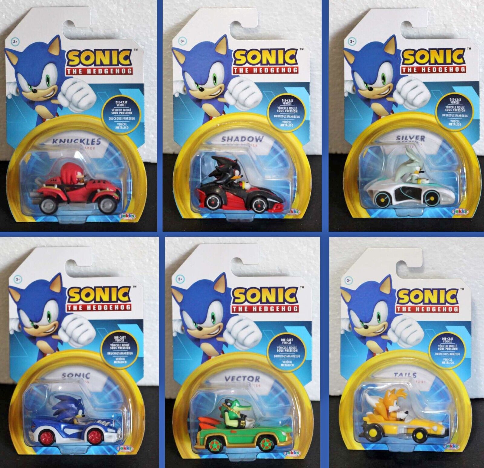 5x SONIC THE HEDGEHOG DIE CAST SONIC / SHADOW / KNUCKLES / TAILS