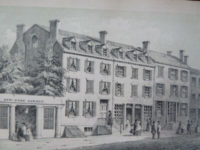 Contoit's Garden Broadway New York City 1855 historical street view print