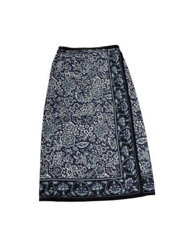 Sag Harbor Petite Skirt Nwt Blue Floral Paisley Faux Wrap Maxi Boho Skirt Size 6 - Afbeelding 1 van 5