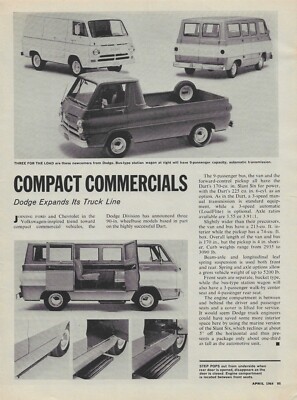 1964 Dodge A100 Van Bus Pickup Truck Vintage Magazine